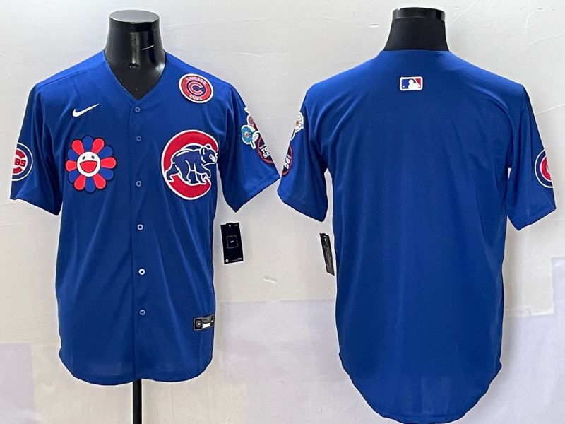 Men Chicago Cubs Blank Blue Flower Edition 2025 Nike MLB Jersey style 2->chicago cubs->MLB Jersey